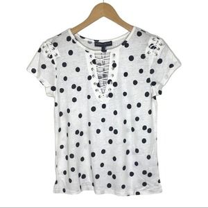 Generation Love Hugo Polka Dot lace Up T-Shirt Women's Size XS